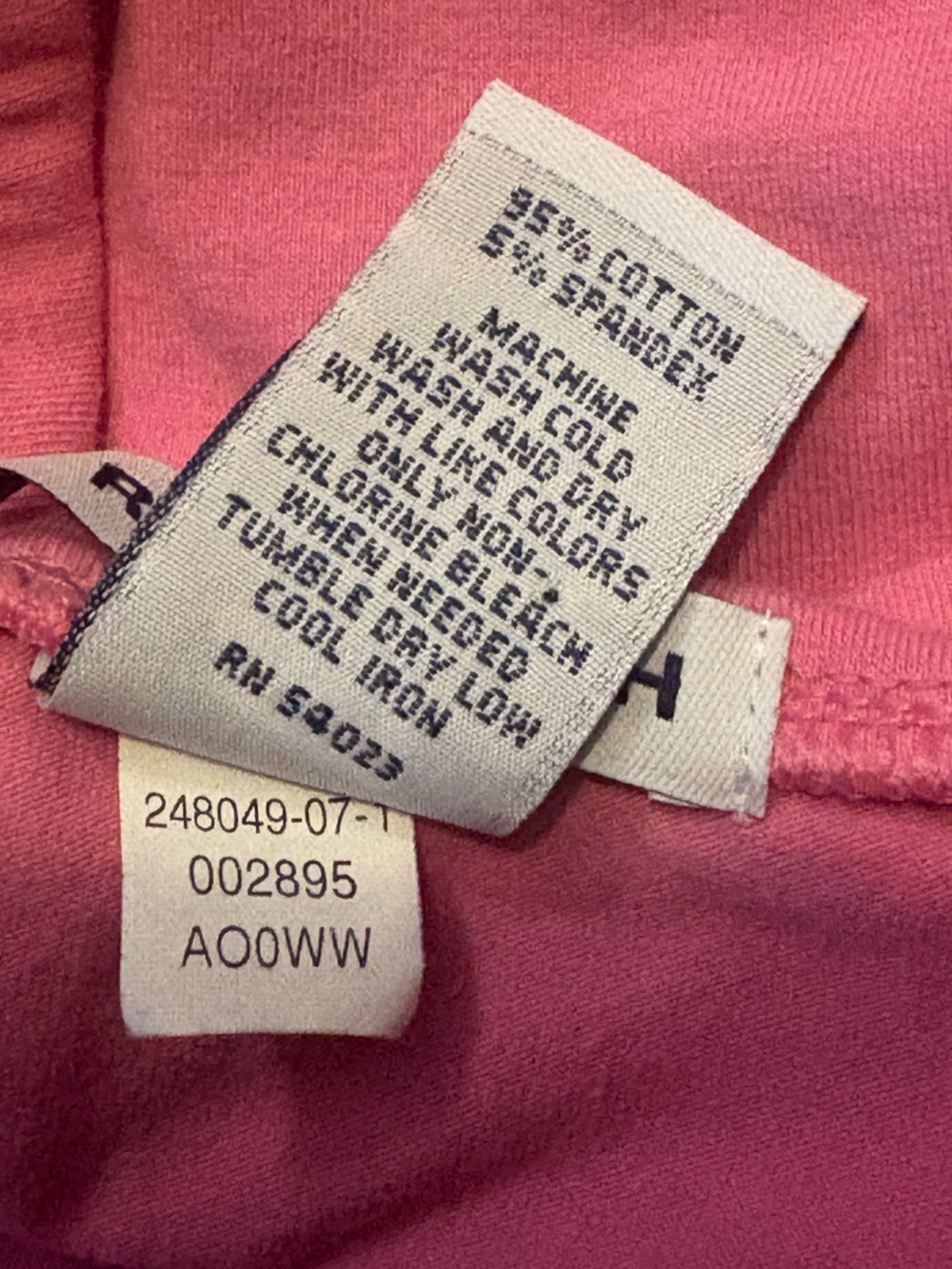 GAP Cotton Pink V-Neck Stretch Tee - Picture 4 of 4